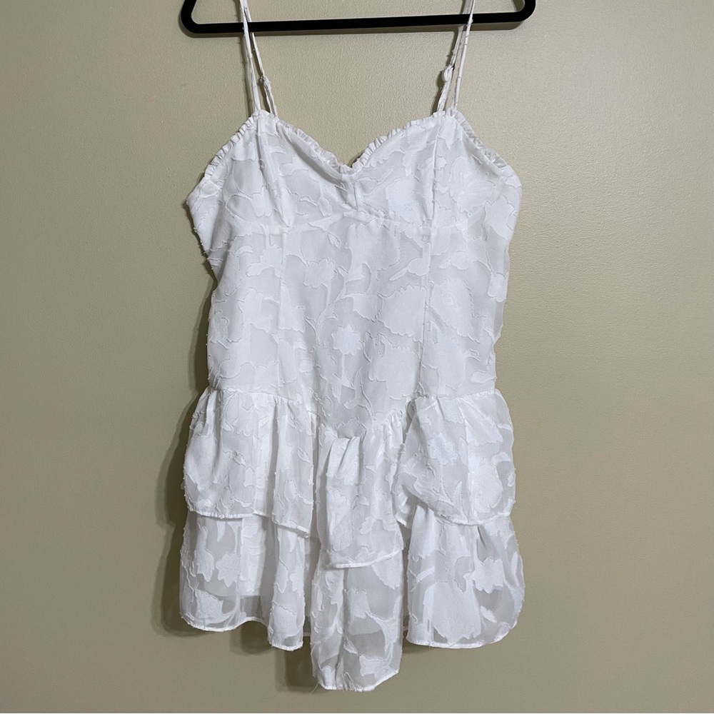 Wild Fable White Ruffle‎ floral lace Mini Dress size XL
